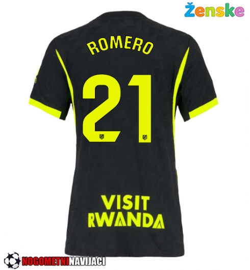 Ženske Nogometnih dresov Atletico Madrid Cristian Romero #21 Gostujoči 2026-27 Kratki rokavi Ženske Nogometnih dresov Atletico Madrid Cristian Romero #21 Gostujoči 2026-27 Kratki rokavi